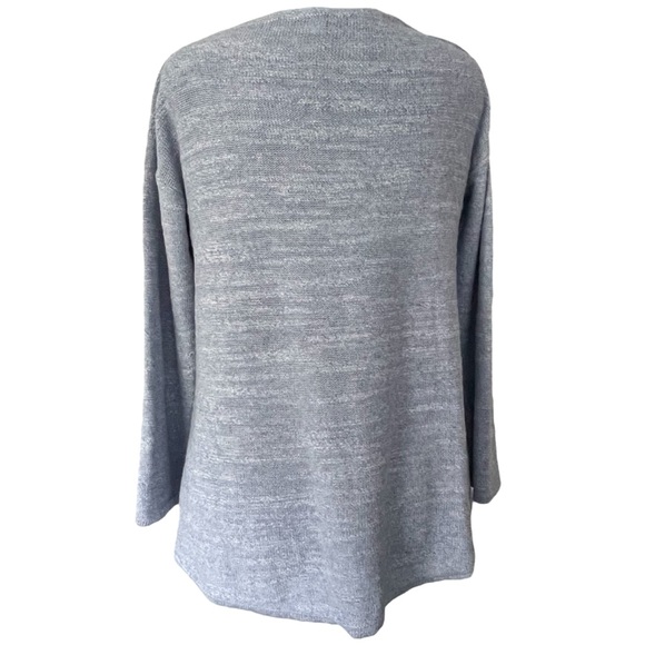 Pure Jill Light Blue long sleeve cotton summer Sweater V-Neck, front pocket Sz M - Picture 3 of 13